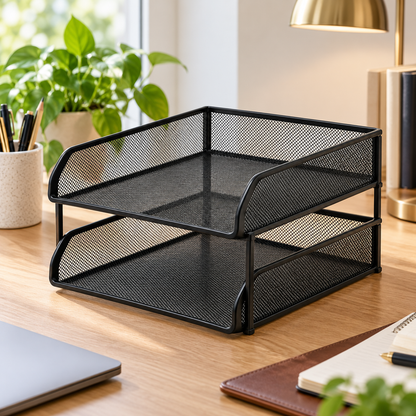 Stacking Letter Tray Pair — lifestyle view