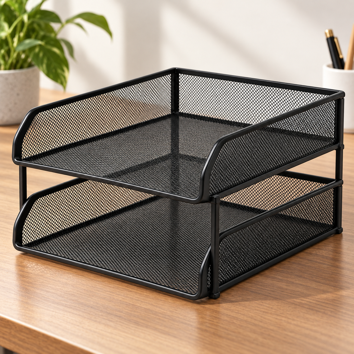 Stacking Letter Tray Pair — detail view