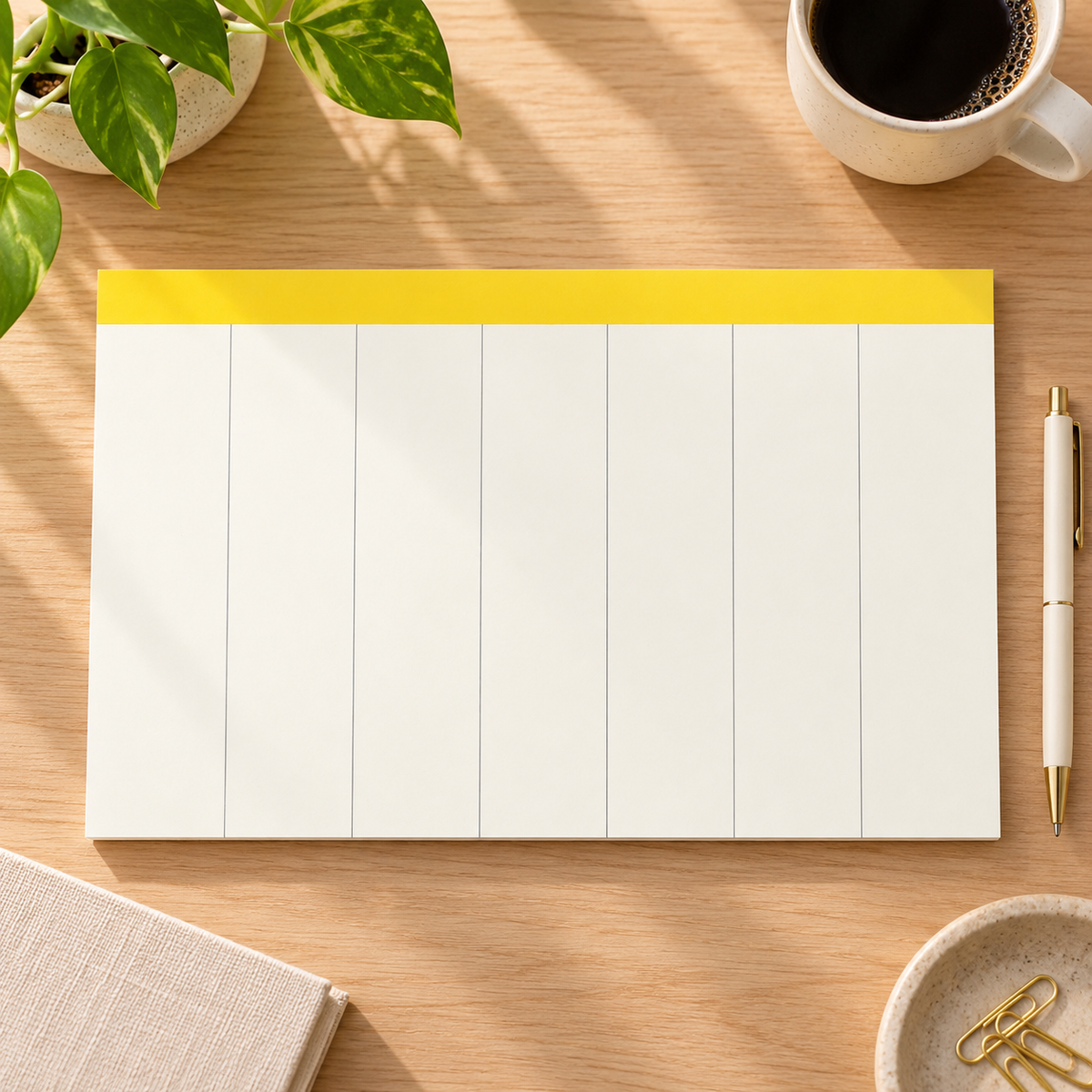 Weekly Desk Planner Pad — feature view
