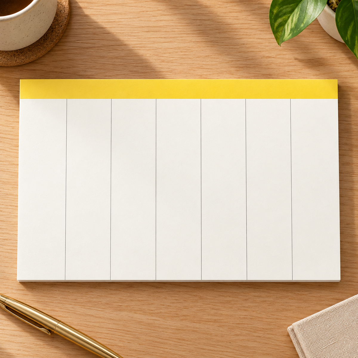 Weekly Desk Planner Pad — detail view